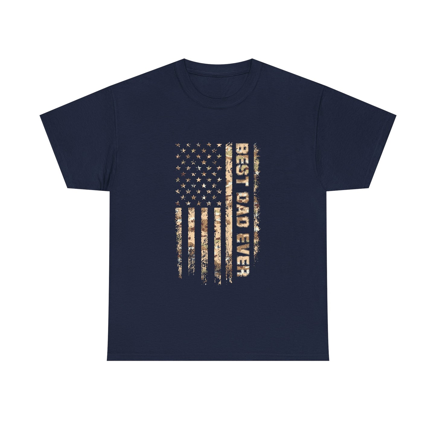 Best Dad Ever Unisex Heavy Cotton Tee, Father's Day Gift, Casual Wear, Americana Shirt, Patriotic Dad T-Shirt, Summer Style