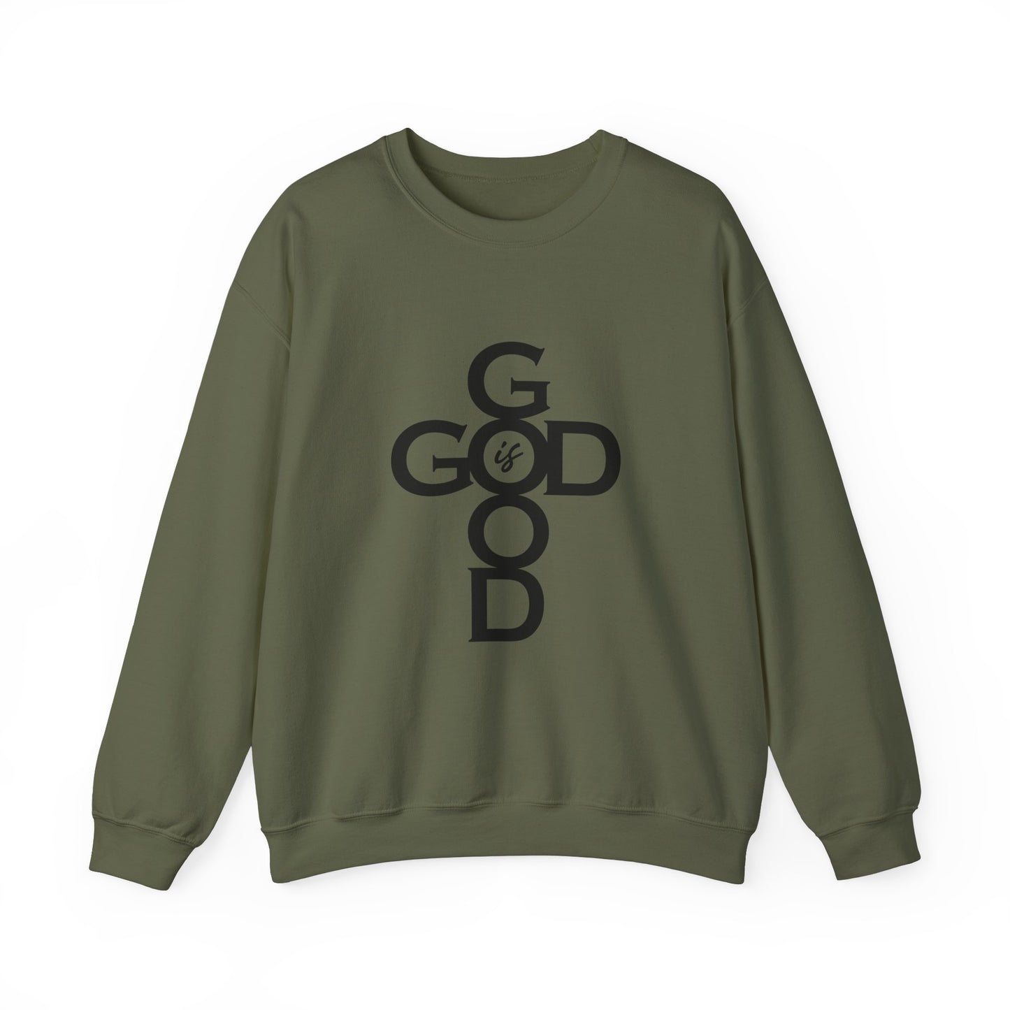 GOD IS GOOD Cross Crewneck Sweatshirt