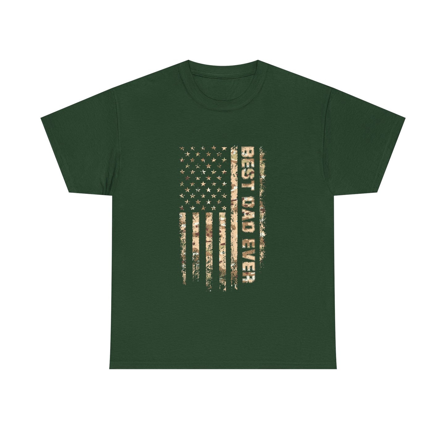 Best Dad Ever Unisex Heavy Cotton Tee, Father's Day Gift, Casual Wear, Americana Shirt, Patriotic Dad T-Shirt, Summer Style