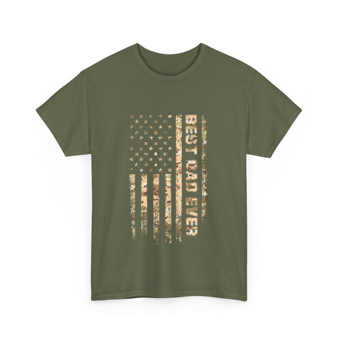 Best Dad Ever Unisex Heavy Cotton Tee, Father's Day Gift, Casual Wear, Americana Shirt, Patriotic Dad T-Shirt, Summer Style