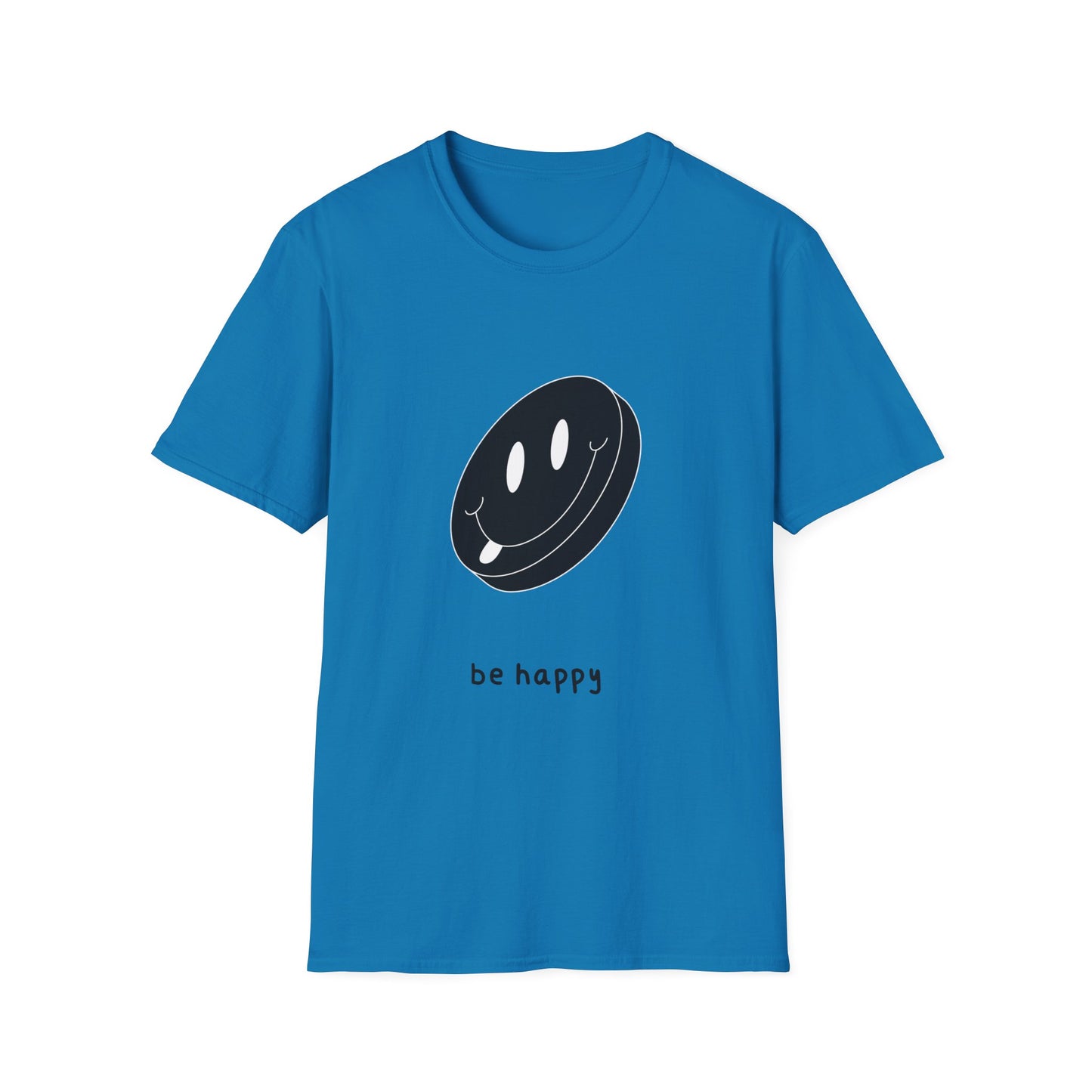 BE HAPPY black Unisex Softstyle T-Shirt
