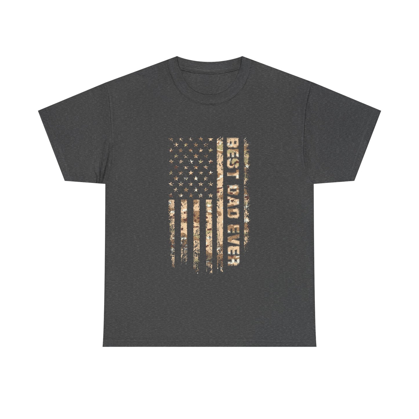Best Dad Ever Unisex Heavy Cotton Tee, Father's Day Gift, Casual Wear, Americana Shirt, Patriotic Dad T-Shirt, Summer Style