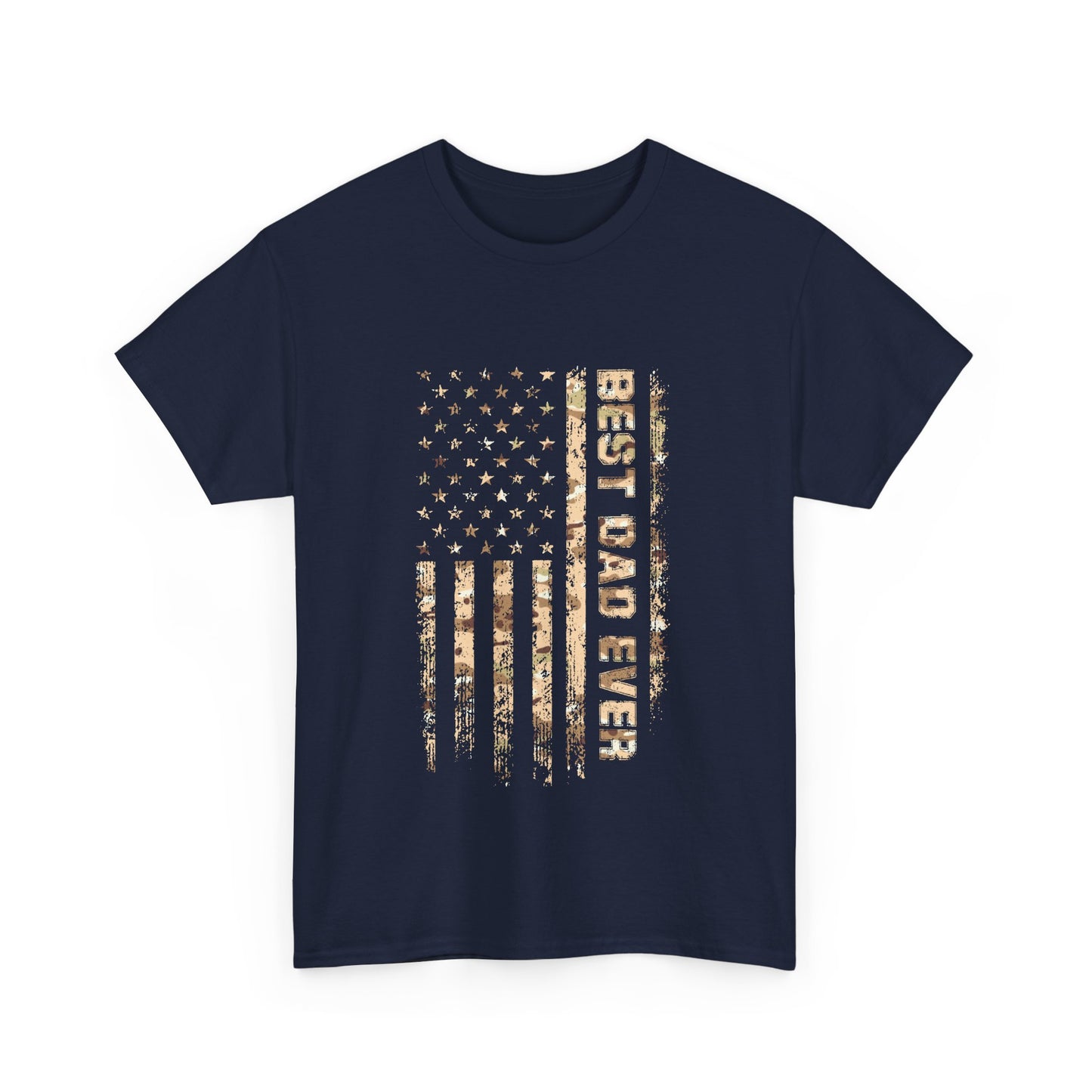 Best Dad Ever Unisex Heavy Cotton Tee, Father's Day Gift, Casual Wear, Americana Shirt, Patriotic Dad T-Shirt, Summer Style