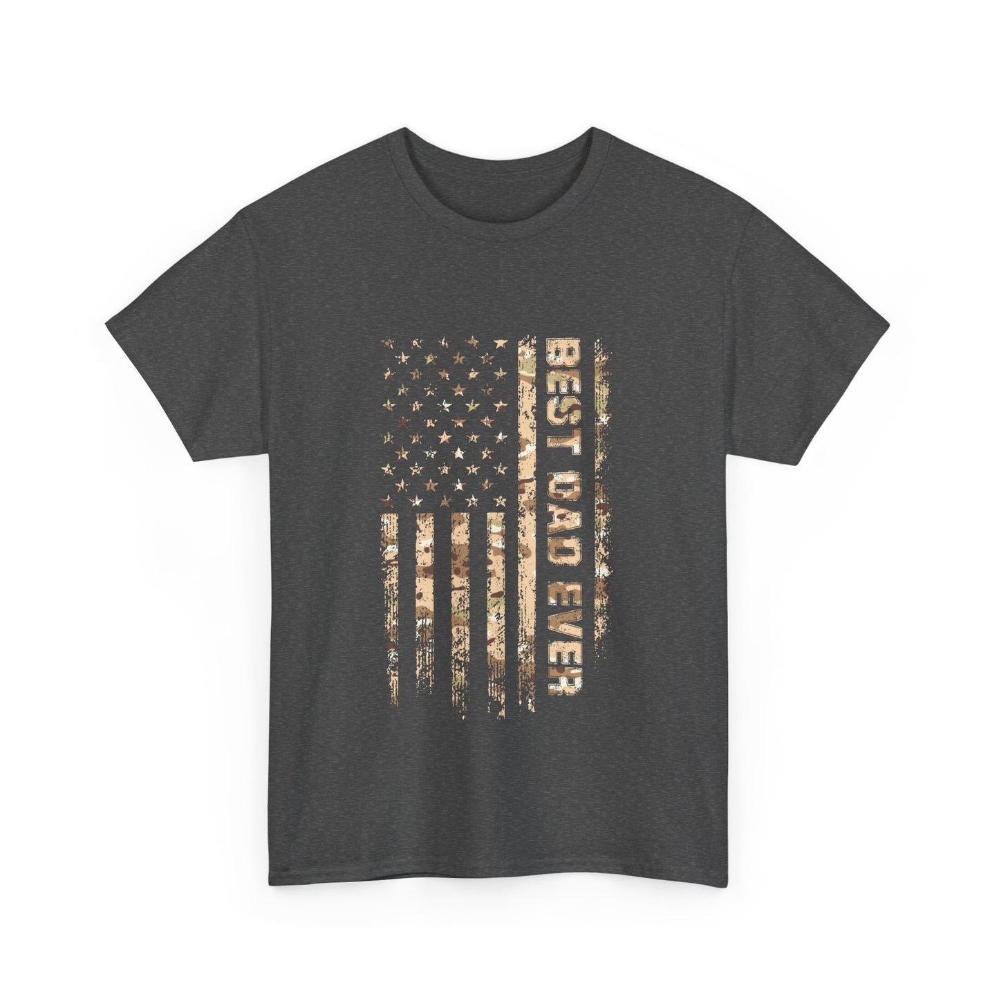 Best Dad Ever Unisex Heavy Cotton Tee, Father's Day Gift, Casual Wear, Americana Shirt, Patriotic Dad T-Shirt, Summer Style