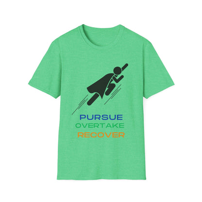 PURSUE OVERTAKE RECOVER black logo Unisex Softstyle T-Shirt