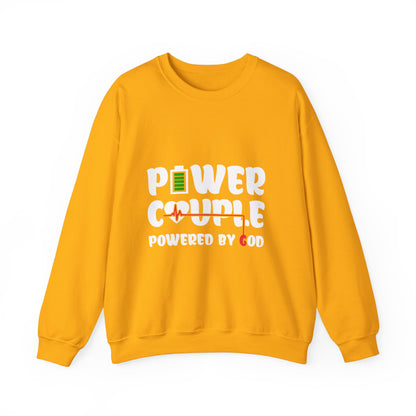 Power Couple Powered By God White Logo Sweatshirt