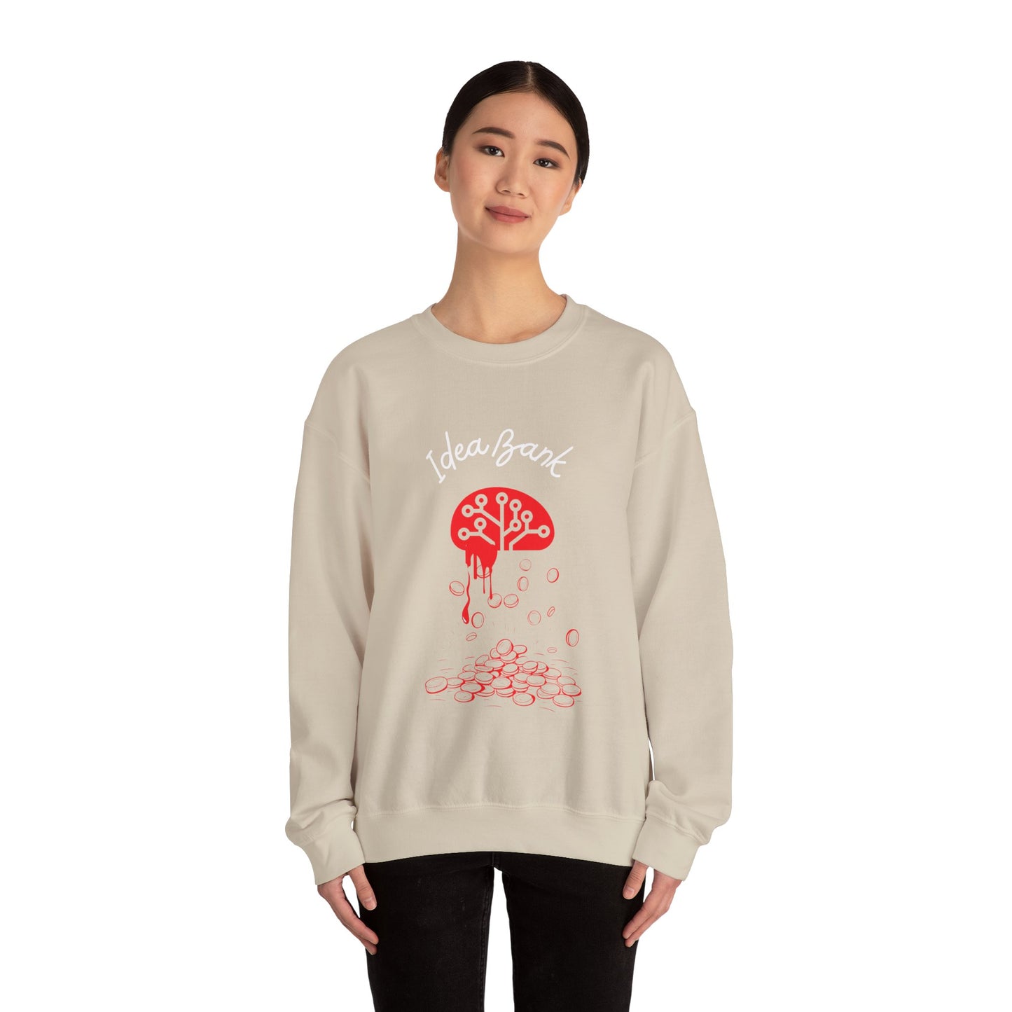 IDEA BANK red Crewneck Sweatshirt