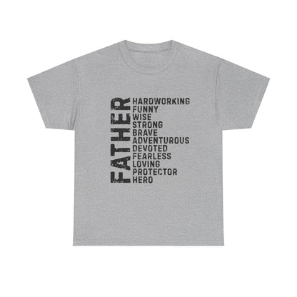 Father's Day Unisex Heavy Cotton Tee - Perfect Gift for Dad, Birthday Present, Adventure Tee, Funny Father's Day Shirt, Hero Dad Tee