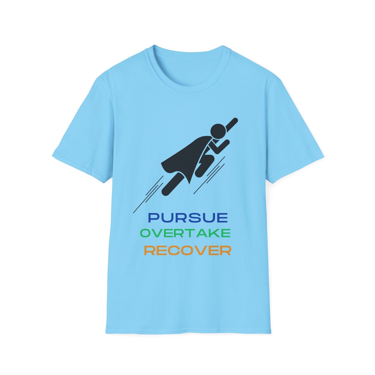 PURSUE OVERTAKE RECOVER black logo Unisex Softstyle T-Shirt