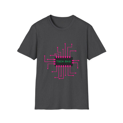 TECH BAE black and pink logo Unisex Softstyle T-Shirt