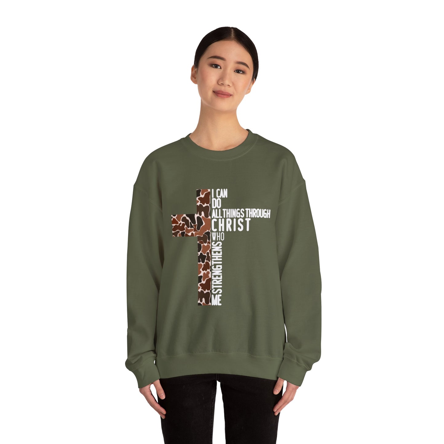 I Can Do All Things Through Christ Brown Logo Sweatshirt