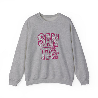 Santa Baby Sweatshirt — Festive Pink Block Letter Christmas Crewneck