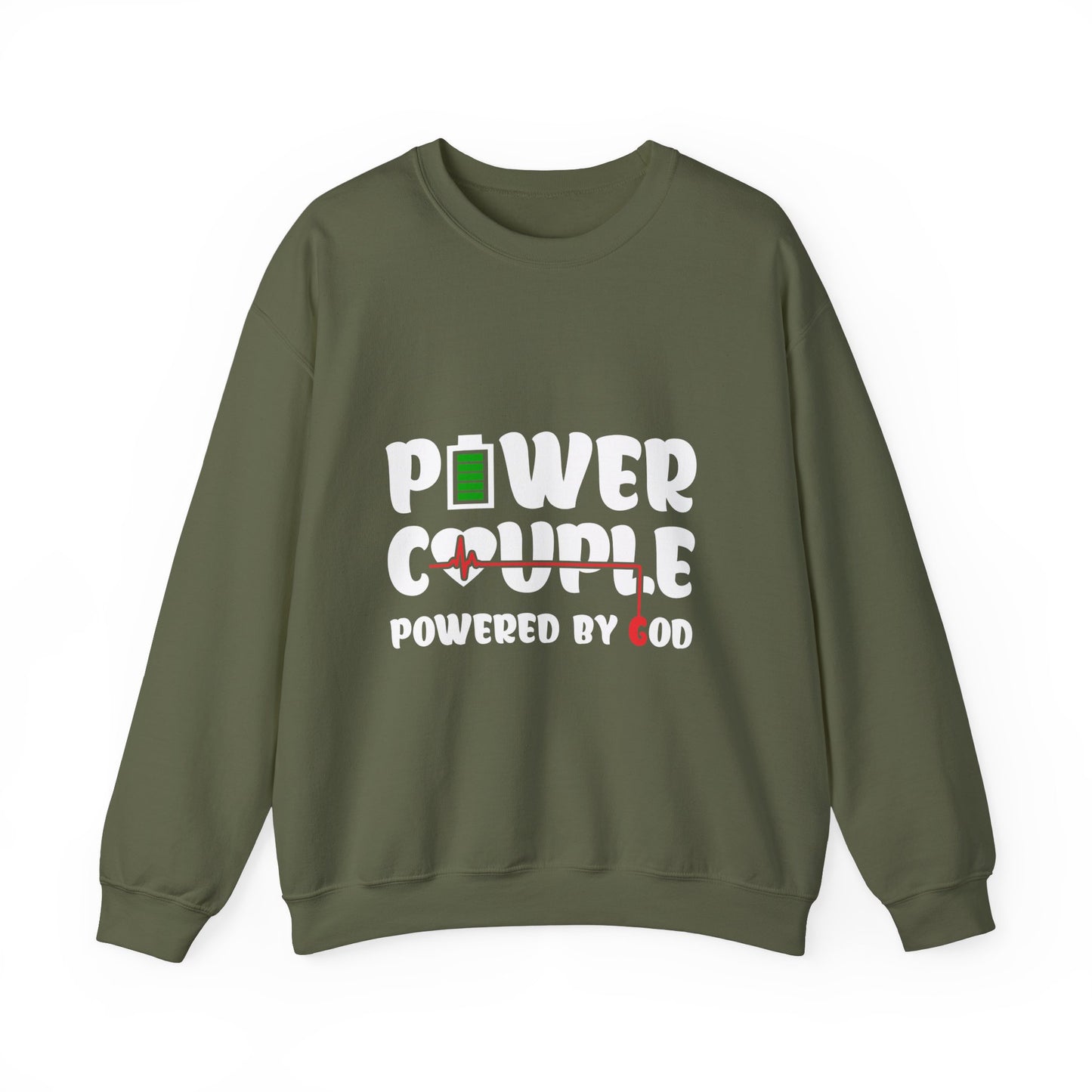 Power Couple Powered By God White Logo Sweatshirt