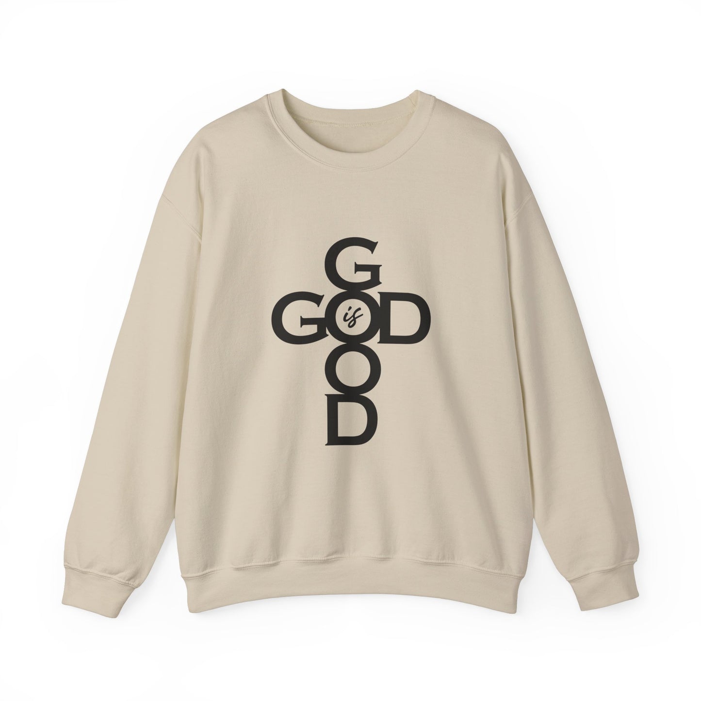 GOD IS GOOD Cross Crewneck Sweatshirt