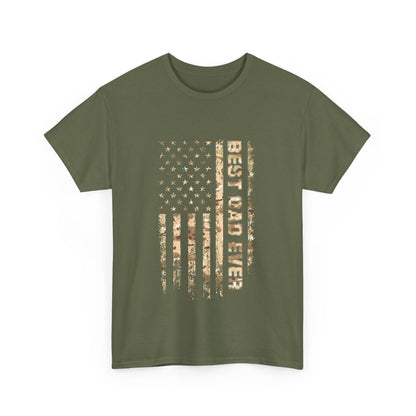 Best Dad Ever Unisex Heavy Cotton Tee, Father's Day Gift, Casual Wear, Americana Shirt, Patriotic Dad T-Shirt, Summer Style