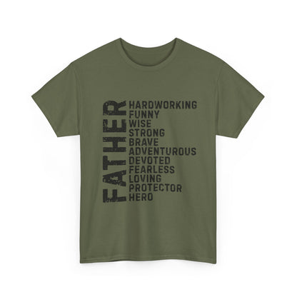 Father's Day Unisex Heavy Cotton Tee - Perfect Gift for Dad, Birthday Present, Adventure Tee, Funny Father's Day Shirt, Hero Dad Tee