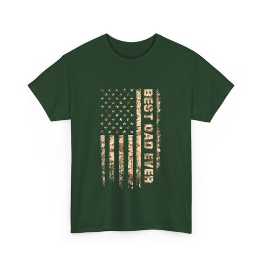 Best Dad Ever Unisex Heavy Cotton Tee, Father's Day Gift, Casual Wear, Americana Shirt, Patriotic Dad T-Shirt, Summer Style