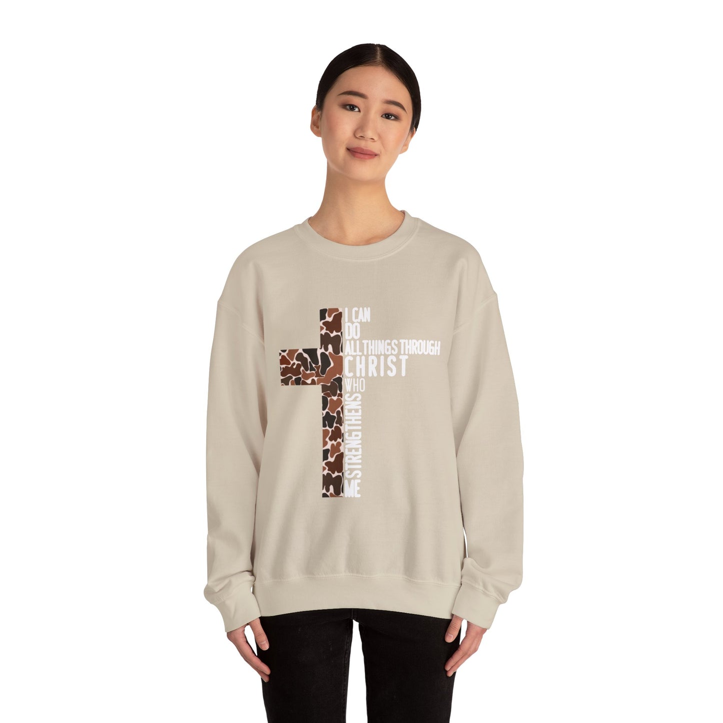 I Can Do All Things Through Christ Brown Logo Sweatshirt