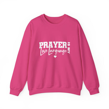 Prayer Is My Love Language Sweatshirt white logo