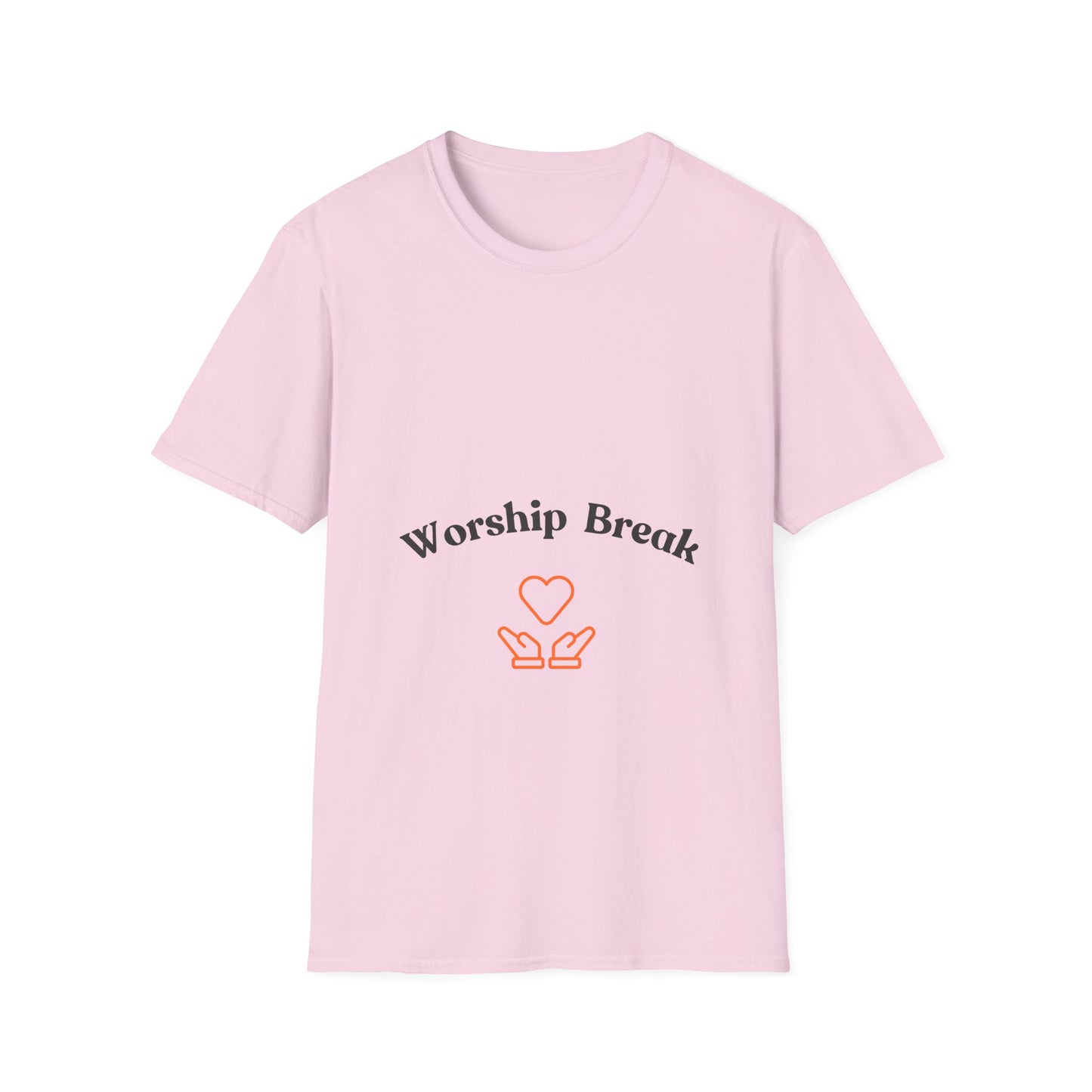 WORSHIP BREAK black and orange Unisex Softstyle T-Shirt