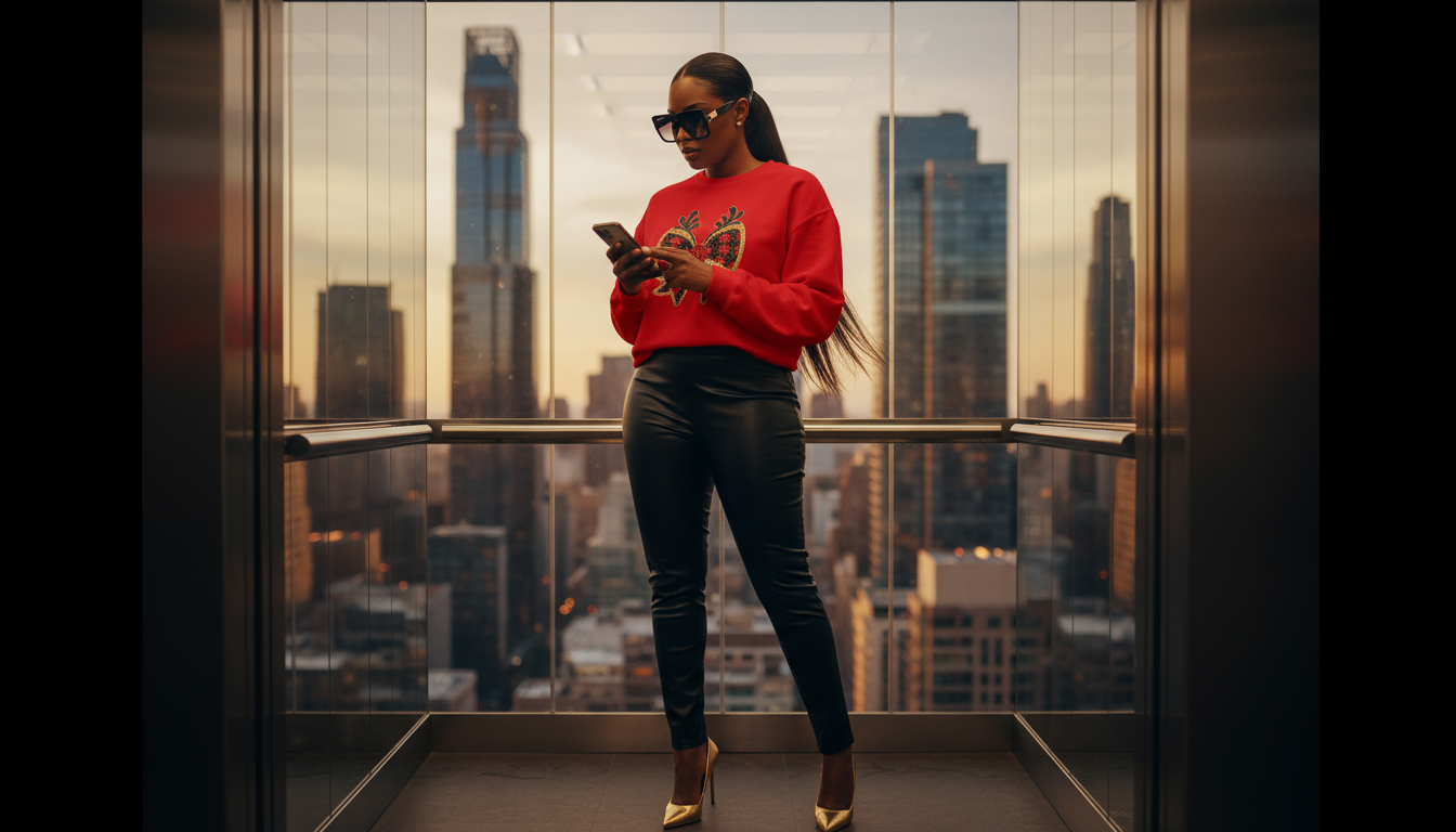 Christmas Plaid Reindeer Antler Bow Sweatshirt