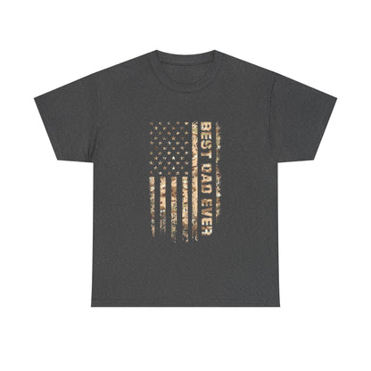 Best Dad Ever Unisex Heavy Cotton Tee, Father's Day Gift, Casual Wear, Americana Shirt, Patriotic Dad T-Shirt, Summer Style