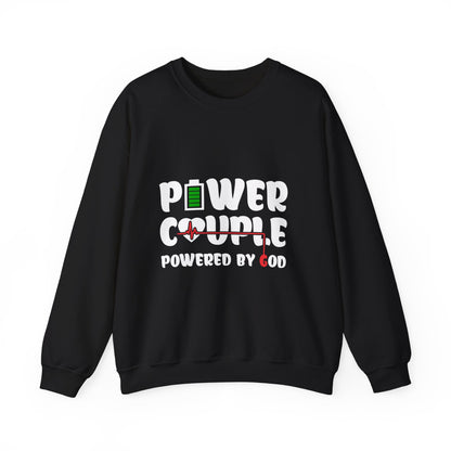 Power Couple Powered By God White Logo Sweatshirt