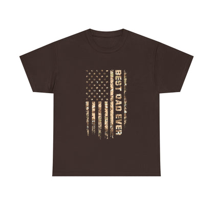 Best Dad Ever Unisex Heavy Cotton Tee, Father's Day Gift, Casual Wear, Americana Shirt, Patriotic Dad T-Shirt, Summer Style