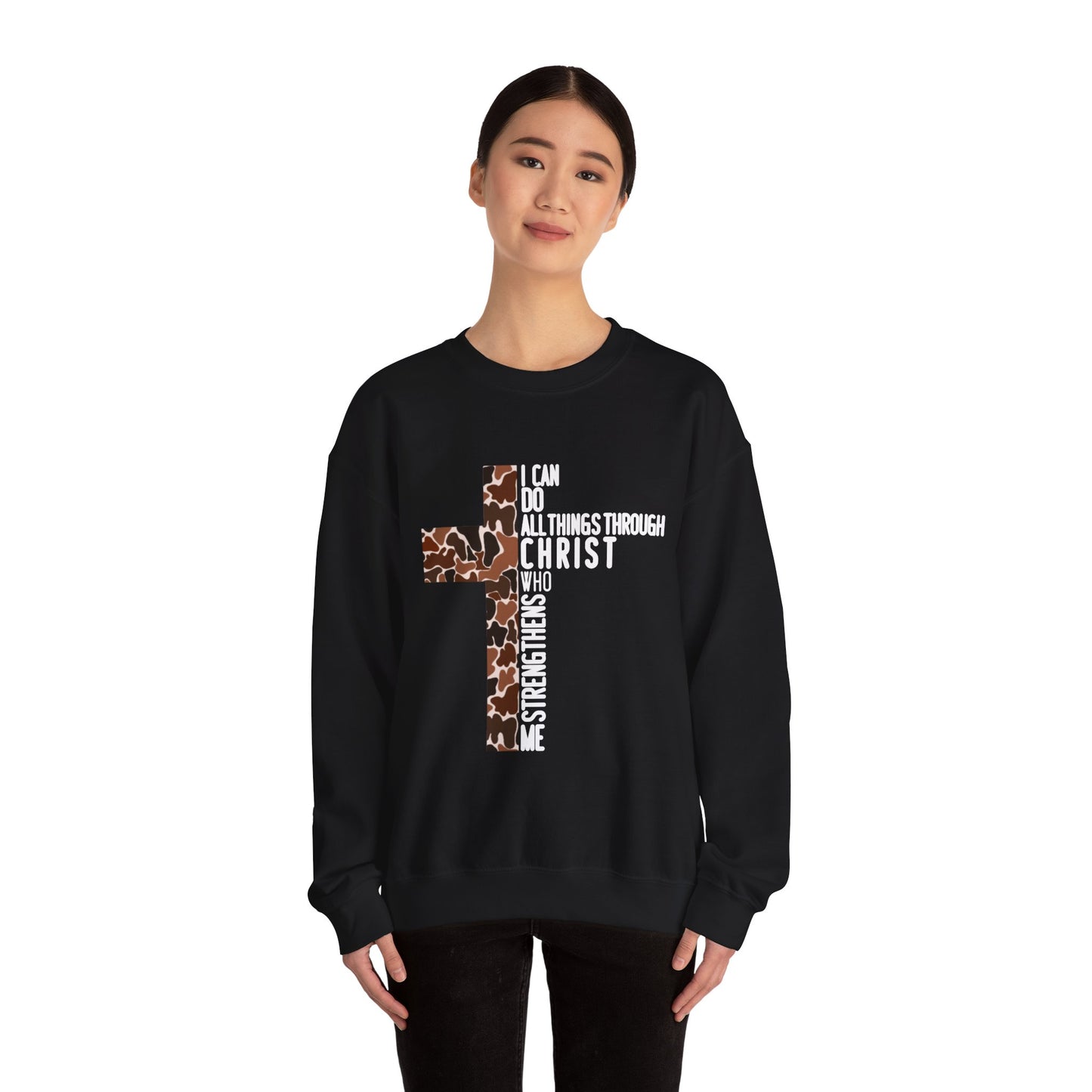 I Can Do All Things Through Christ Brown Logo Sweatshirt