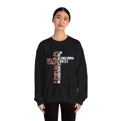 I Can Do All Things Through Christ Brown Logo Sweatshirt