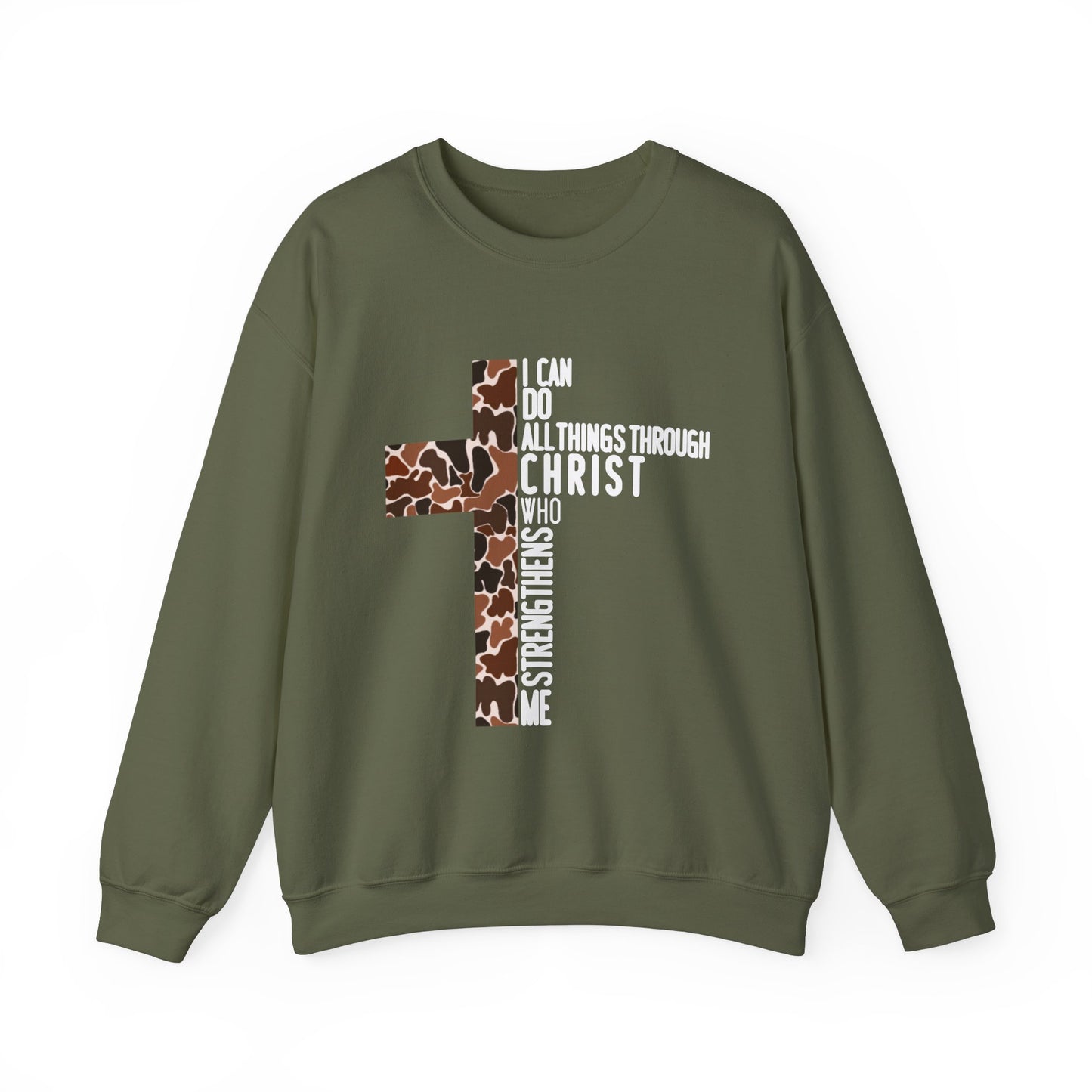 I Can Do All Things Through Christ Brown Logo Sweatshirt