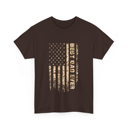 Best Dad Ever Unisex Heavy Cotton Tee, Father's Day Gift, Casual Wear, Americana Shirt, Patriotic Dad T-Shirt, Summer Style