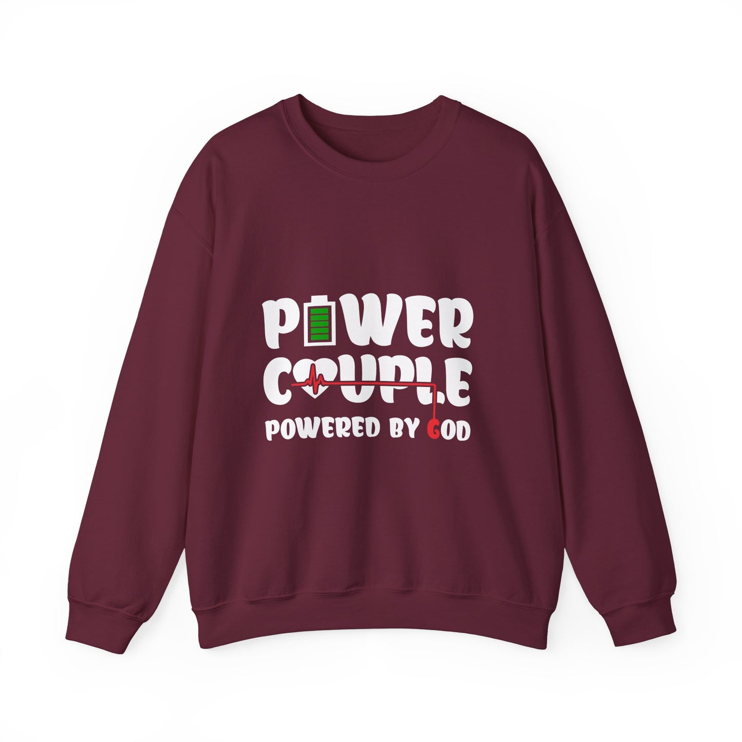 Power Couple Powered By God White Logo Sweatshirt