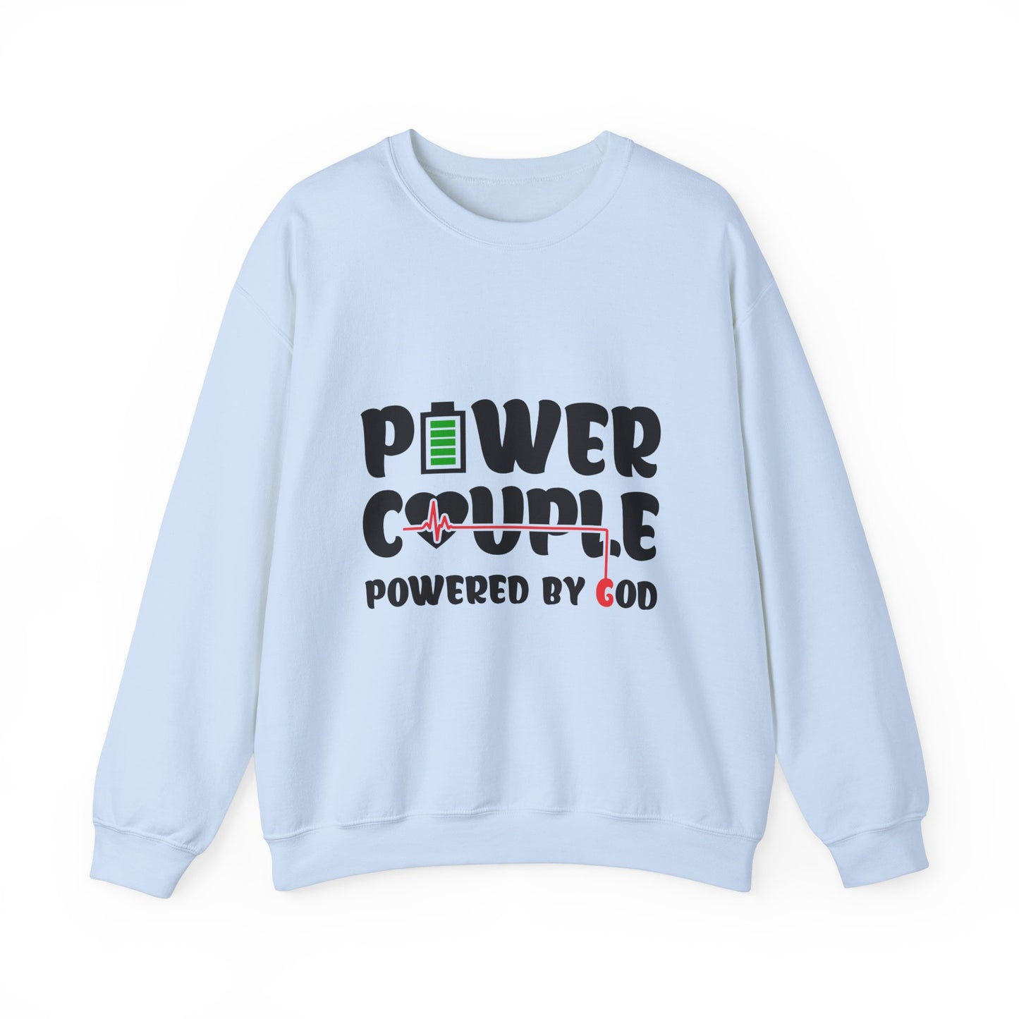 Power Couple Powered By God Sweatshirt Black Logo