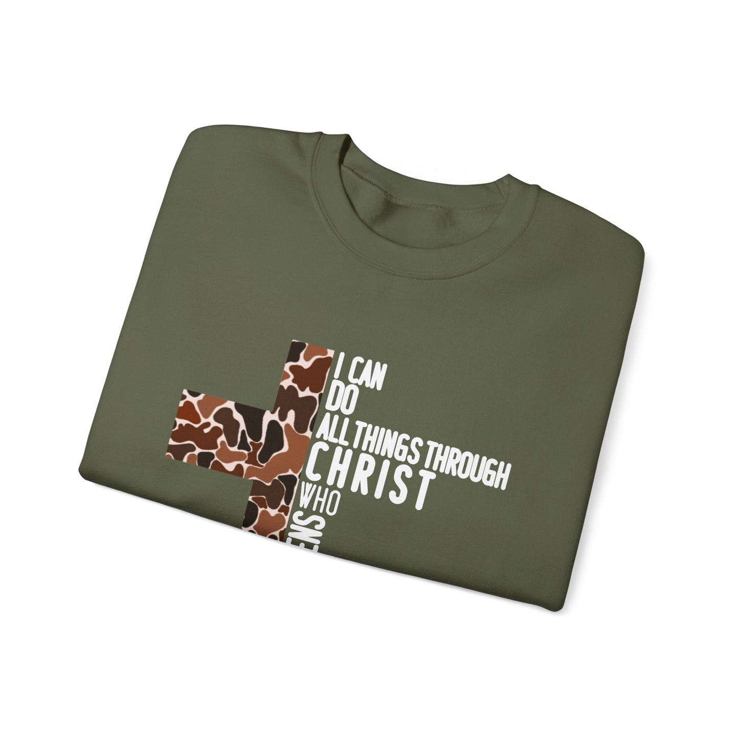 I Can Do All Things Through Christ Brown Logo Sweatshirt