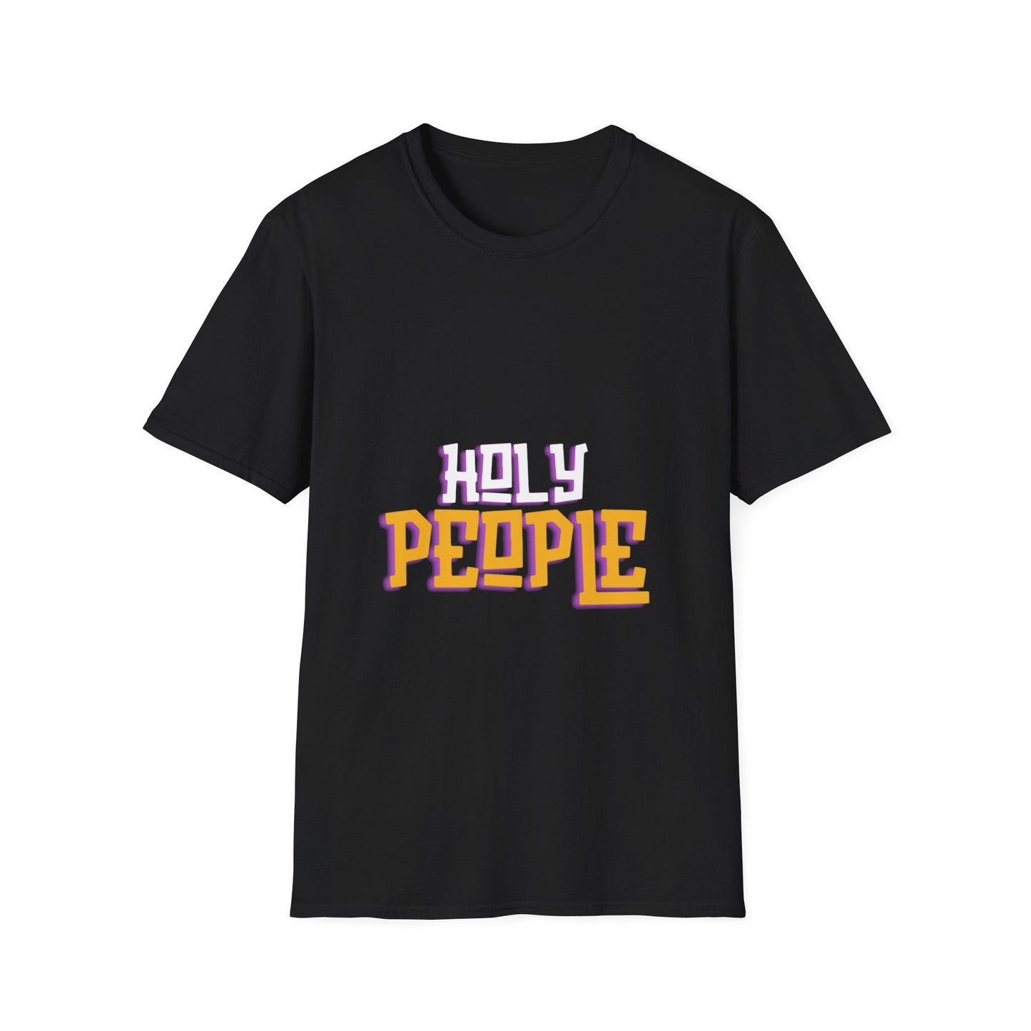 HOLY PEOPLE white and orange logo Unisex Softstyle T-Shirt