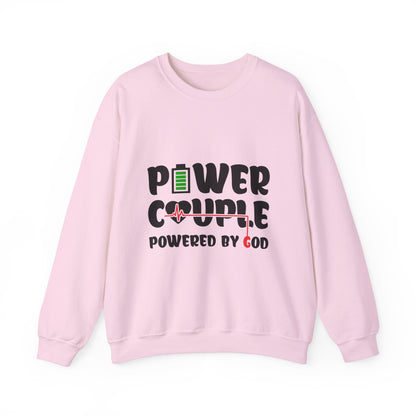 Power Couple Powered By God Sweatshirt Black Logo