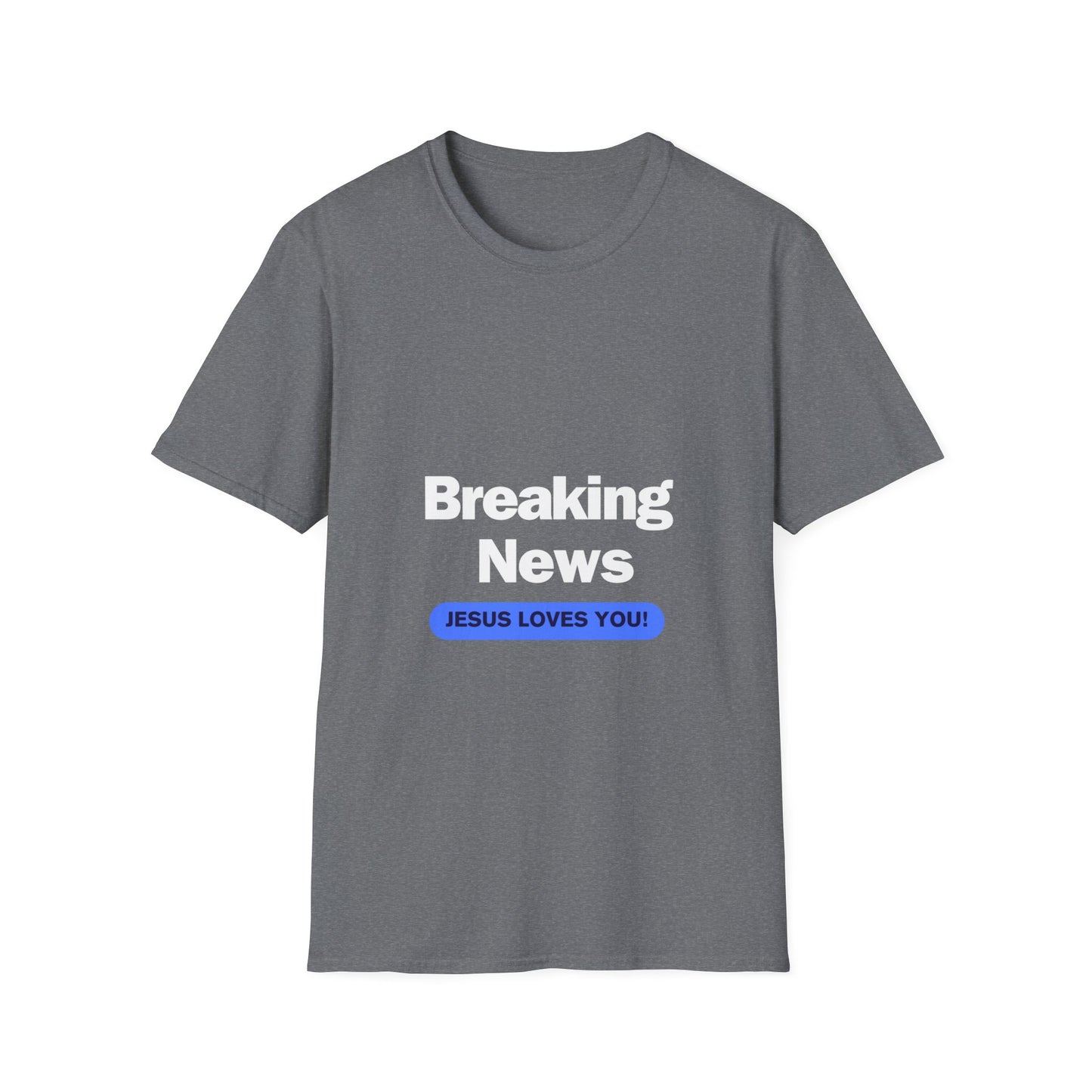 BREAKING NEWS white Unisex Softstyle T-Shirt