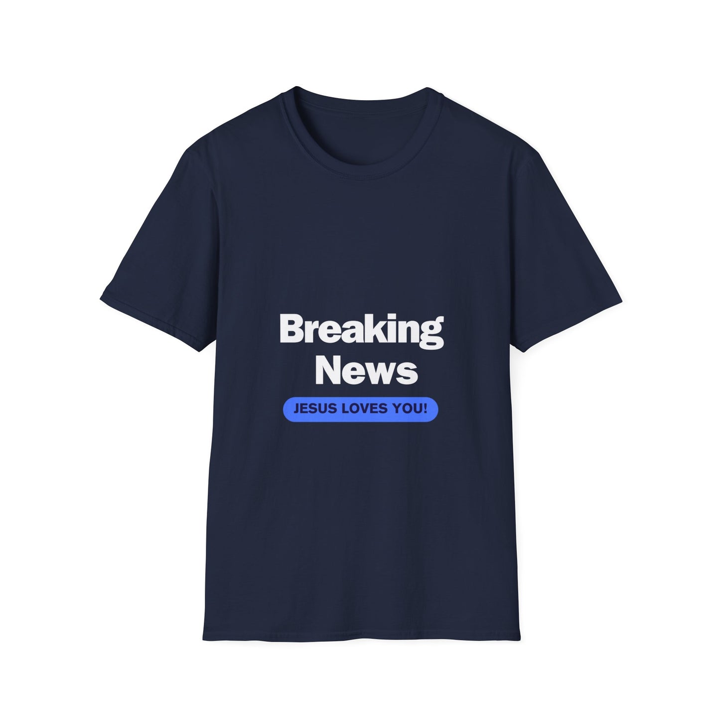 BREAKING NEWS white Unisex Softstyle T-Shirt