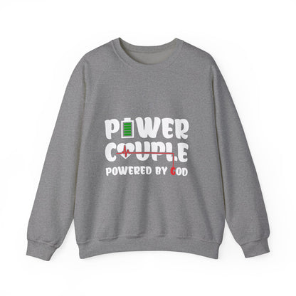 Power Couple Powered By God White Logo Sweatshirt