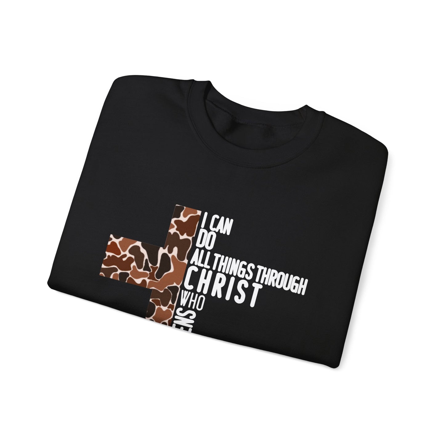 I Can Do All Things Through Christ Brown Logo Sweatshirt