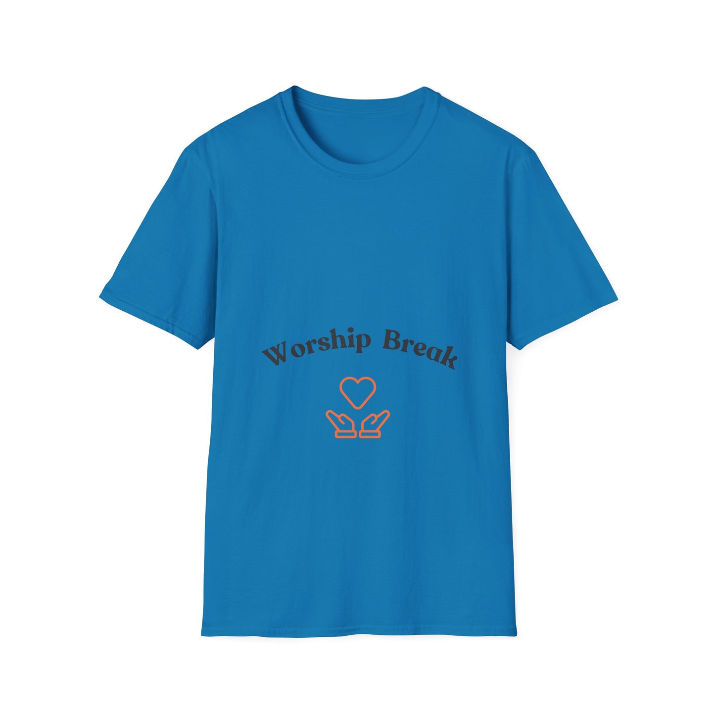 WORSHIP BREAK black and orange Unisex Softstyle T-Shirt