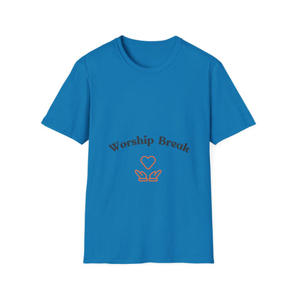 WORSHIP BREAK black and orange Unisex Softstyle T-Shirt