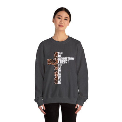 I Can Do All Things Through Christ Brown Logo Sweatshirt