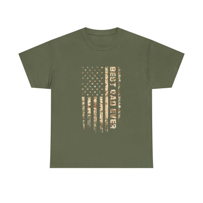 Best Dad Ever Unisex Heavy Cotton Tee, Father's Day Gift, Casual Wear, Americana Shirt, Patriotic Dad T-Shirt, Summer Style