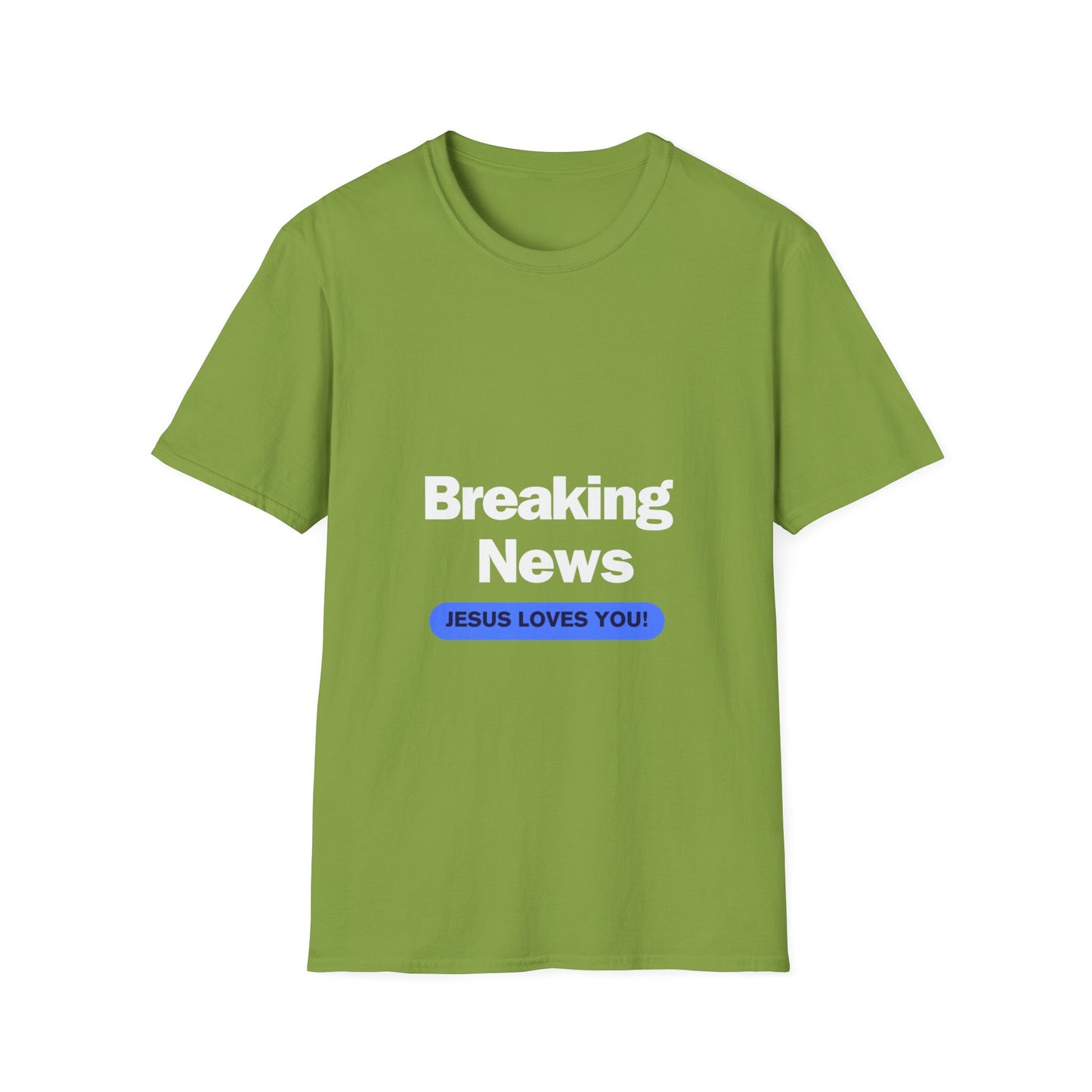 BREAKING NEWS white Unisex Softstyle T-Shirt