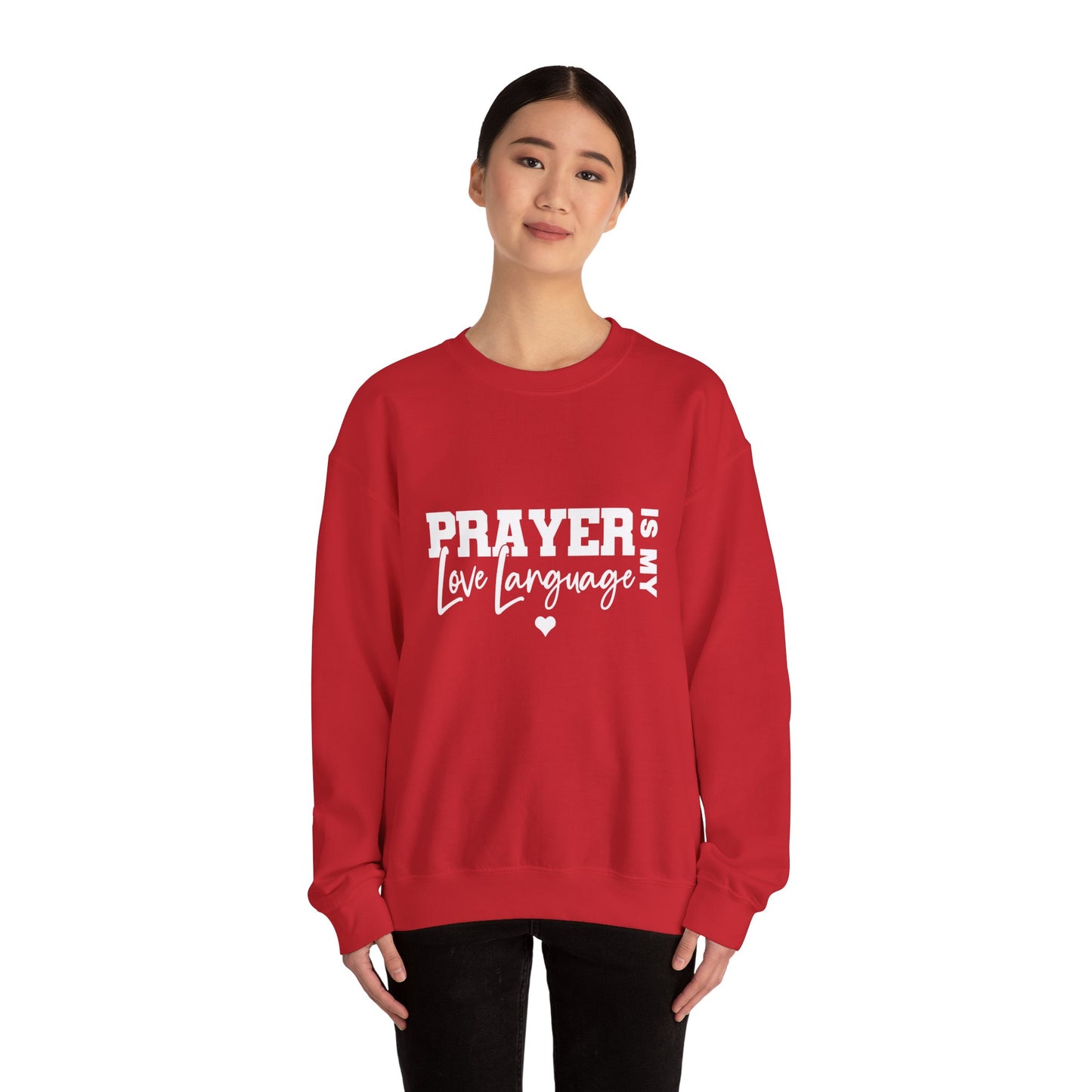 Prayer Is My Love Language Sweatshirt white logo