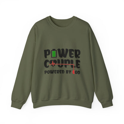 Power Couple Powered By God Sweatshirt Black Logo