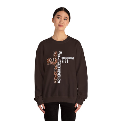 I Can Do All Things Through Christ Brown Logo Sweatshirt