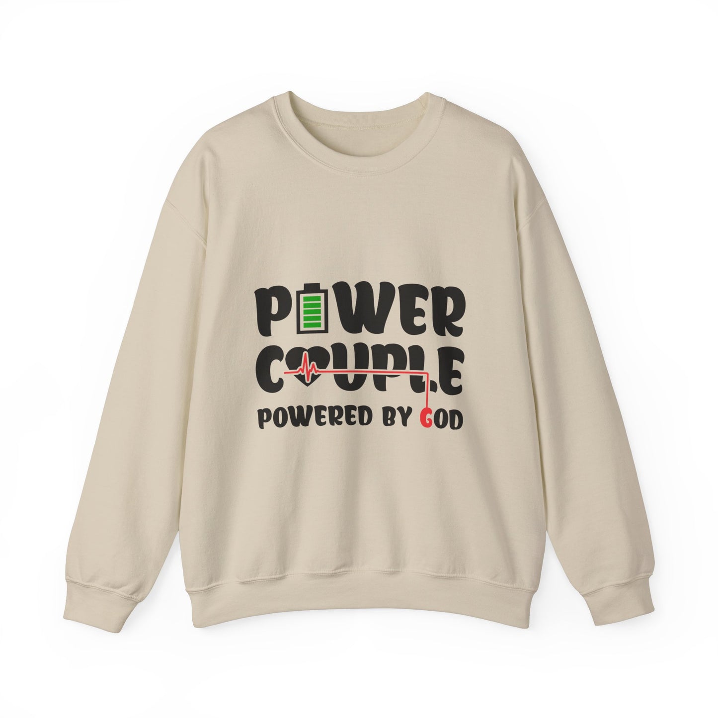 Power Couple Powered By God Sweatshirt Black Logo